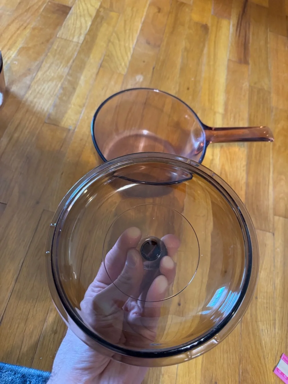 CORNING WARE VISIONS Pyrex Amber Cookware 1.5L Saucepan with Lid USA 2 PC - Picture 4 of 8